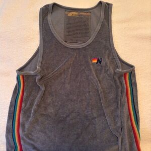 Aviator Nation Gray Tank with Rainbow Accents
